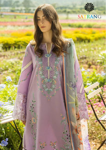 Summer Unstitched 3PCs Embroidered Lawn Dress With Digital Printed Monar Dupatta SR-318