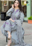 Summer Unstitched 3PCs Embroidered Lawn Dress With Embroidered Bamber Chiffon Dupatta SR-312