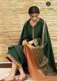 Winter Unstitched 3PCs Embroidered Dhanak Dress With Digital Printed Karandi Shawl SR-557