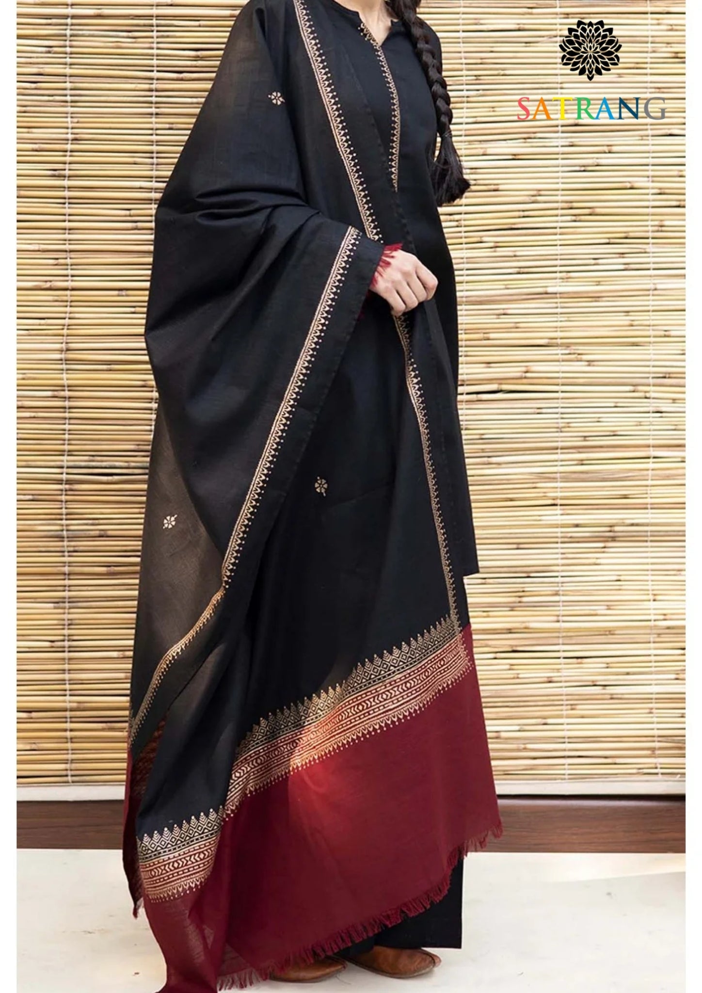 Winter Unstitched 3PCs Embroidered Dhanak Dress With Digital Printed Wool Shirt SR-657