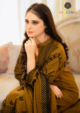 Winter Unstitched 3PCs Embroidered Dhanak Dress With Dhanak Embroidered Shawl SR-598