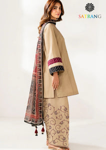Winter Unstitched 3PCs Embroidered Dhanak Dress With Digital Printed Karandi Shawl SR-609