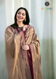 Winter Unstitched 3PCs Heavy Embroidered Dhanak Dress With Dhanak Embroidered Shawl SR-612