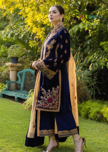 Winter Unstitched 3PCs Embroidered Velvet Dress With Organza Embroidered Dupatta SR-622