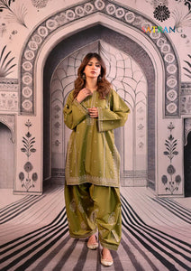 Winter Unstitched 3PCs Embroidered Dhanak Dress With Digital Printed Karandi Shawl SR-623