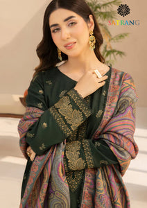 Winter Unstitched 3PCs Dhanak Embroidered Dress With Digital Printed Karandi Shawl SR-626