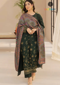 Winter Unstitched 3PCs Dhanak Embroidered Dress With Digital Printed Karandi Shawl SR-626