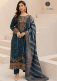 Winter Unstitched 3PCs Embroidered Dhanak Dress With Digital Printed Karandi Shawl SR-627
