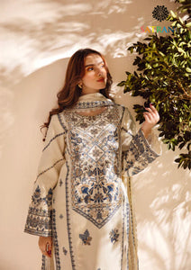 Winter Unstitched 3PCs Embroidered Dhanak Dress With Dhanak Embroidered Dhanak Shawl SR-630