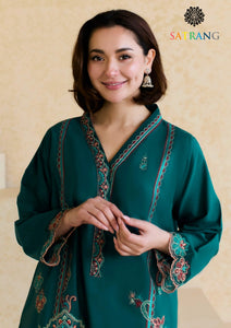 Winter Unstitched 2PCs Embroidered Dhanak Dress With Embroiederd Dhanak Touser SR-631