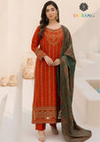 Winter Unstitched 3PCs Embroidered Dhanak Dress With Digital Printed Karandi Shawl SR-632