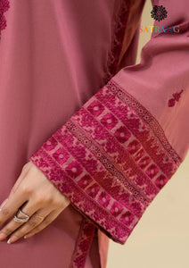 Winter Unstitched 2PCs Embroidered Dhanak Dress With Embroidered Dhanak Trouser SR-634