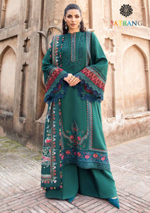 Winter Unstitched 3PCs Heavy Embroidered Dhanak Dress With Digital Printed Karandi Shawl SR-635