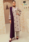 Winter Unstitched 3PCs Embroidered Dhanak Dress With Bambal Shawl SR-637
