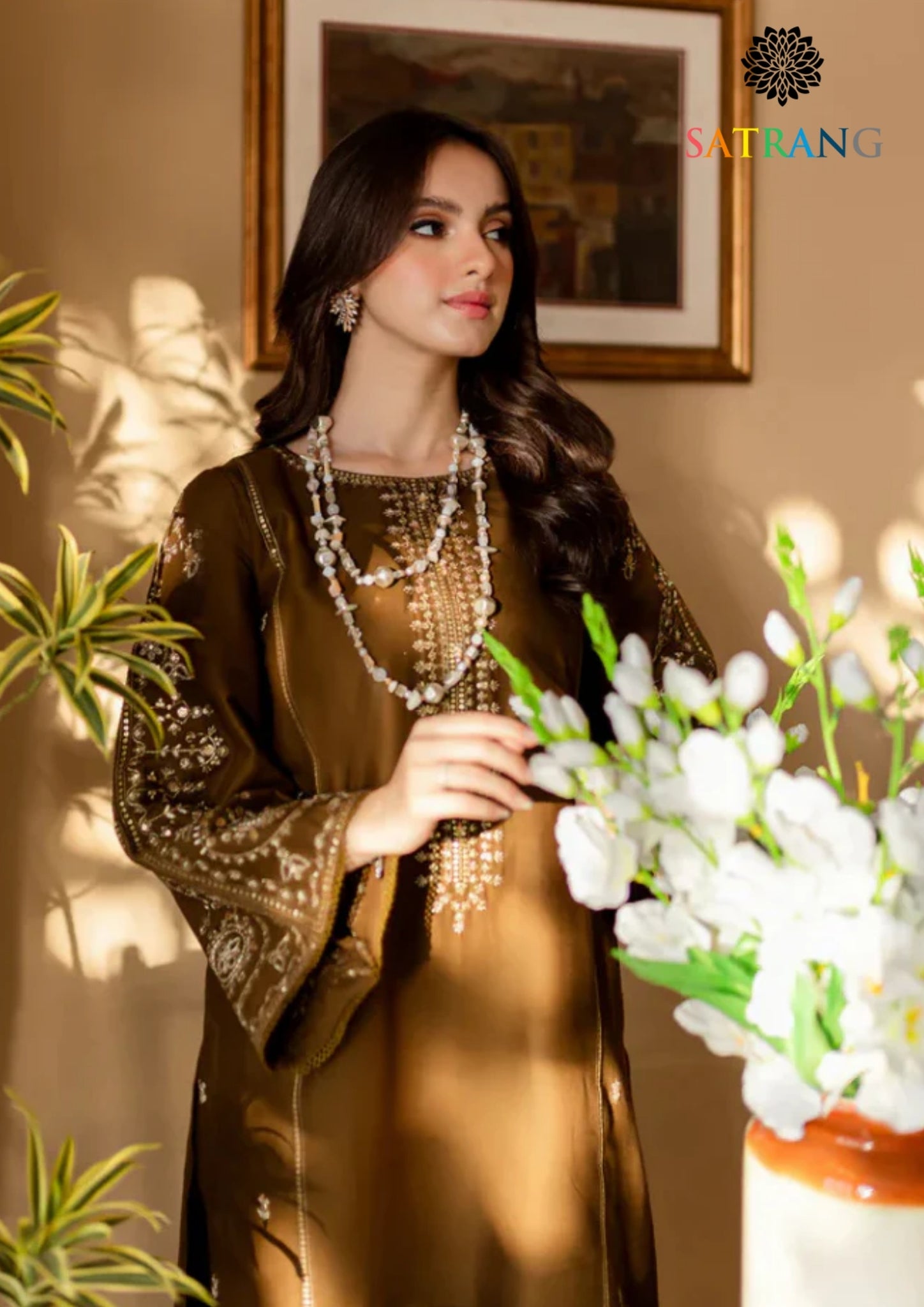 Winter Unstitched 2PCs Embroidered Dhanak Dress With Dhanak Trouser SR-638