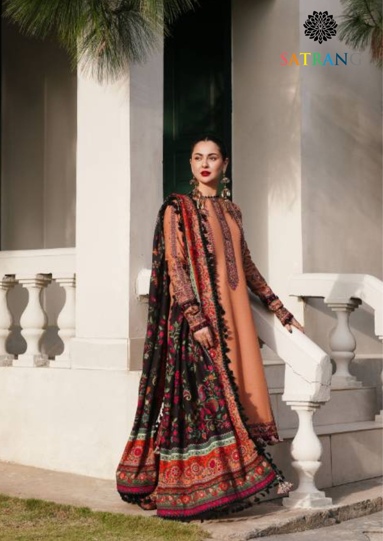 Winter Unstitched 3PCsHeavy Embroidered Dhanak Dress With Digital Printed Karandi Shawl SR-639