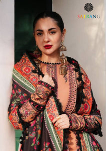 Winter Unstitched 3PCsHeavy Embroidered Dhanak Dress With Digital Printed Karandi Shawl SR-639