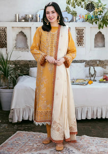 Winter Unstitched 3PCsHeavy Embroidered Dhanak Dress With Embroidered Dhanak Shawl SR-640