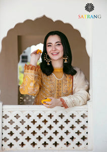 Winter Unstitched 3PCsHeavy Embroidered Dhanak Dress With Embroidered Dhanak Shawl SR-640