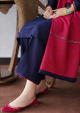 Winter Unstitched 3PCs Embroidered Dhanak Dress With Dhanak Embroidered Shawl SR-642