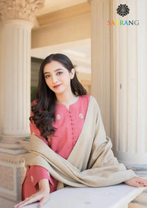 Winter Unstitched 3PCs Embroidered Dhanak Dress With Dhanak Shawl SR-649