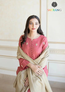 Winter Unstitched 3PCs Embroidered Dhanak Dress With Dhanak Shawl SR-649