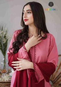 Winter Unstitched 3PCs Embroidered Dhanak Dress With Dhanak Shawl SR-650
