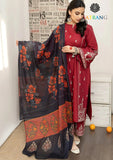 Winter Unstitched 3PCs Embroidered Dhanak Dress With Digital Printed Karandi Shawl SR-651