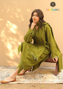 Winter Unstitched 3PCs Embroidered Dhanak Dress With Embroidered Dhanak Shawl SR-653