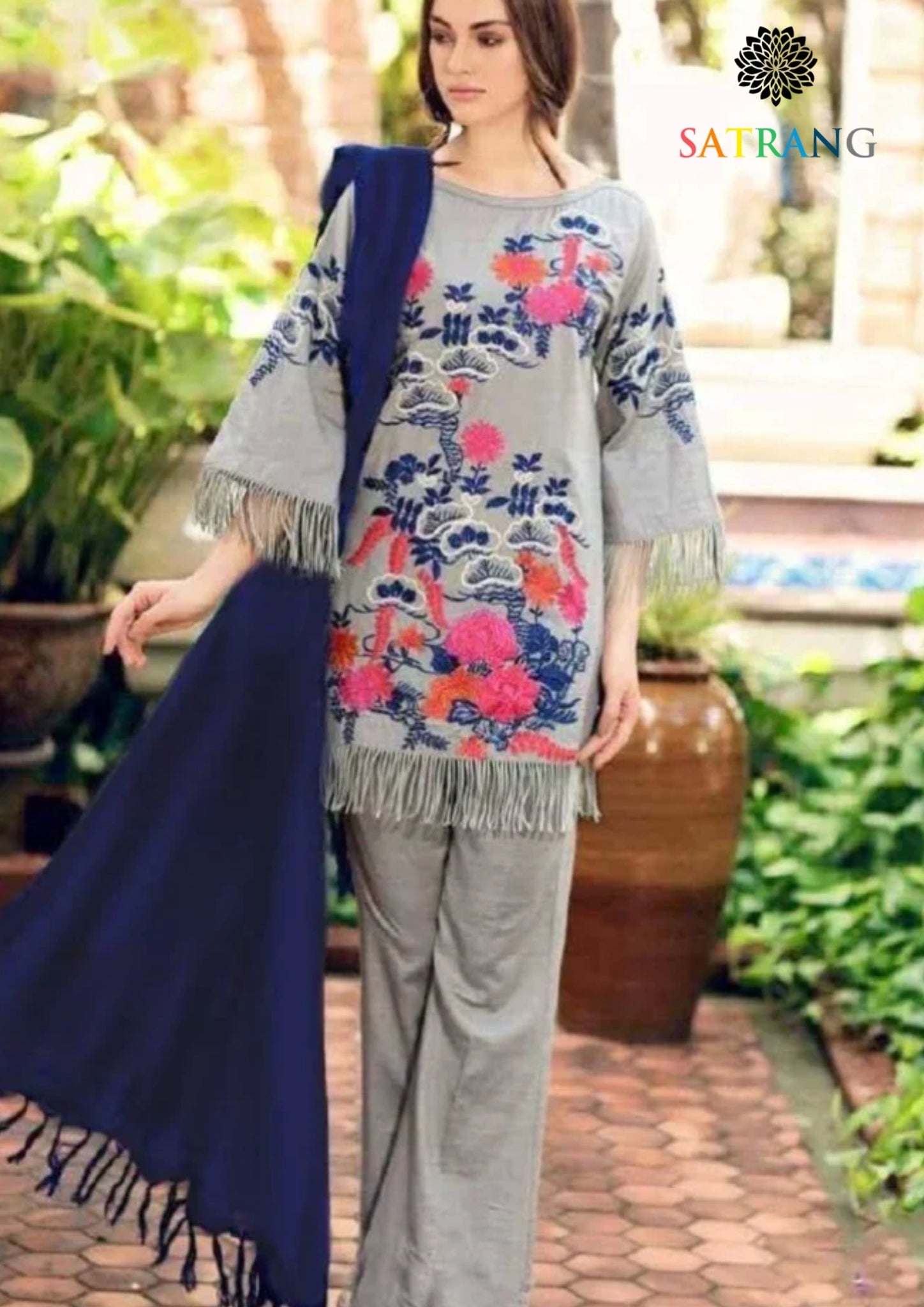 Winter Unstitched 3PCs Embroidered Khaddar Dress With Bambal Wool Shawl SR-661