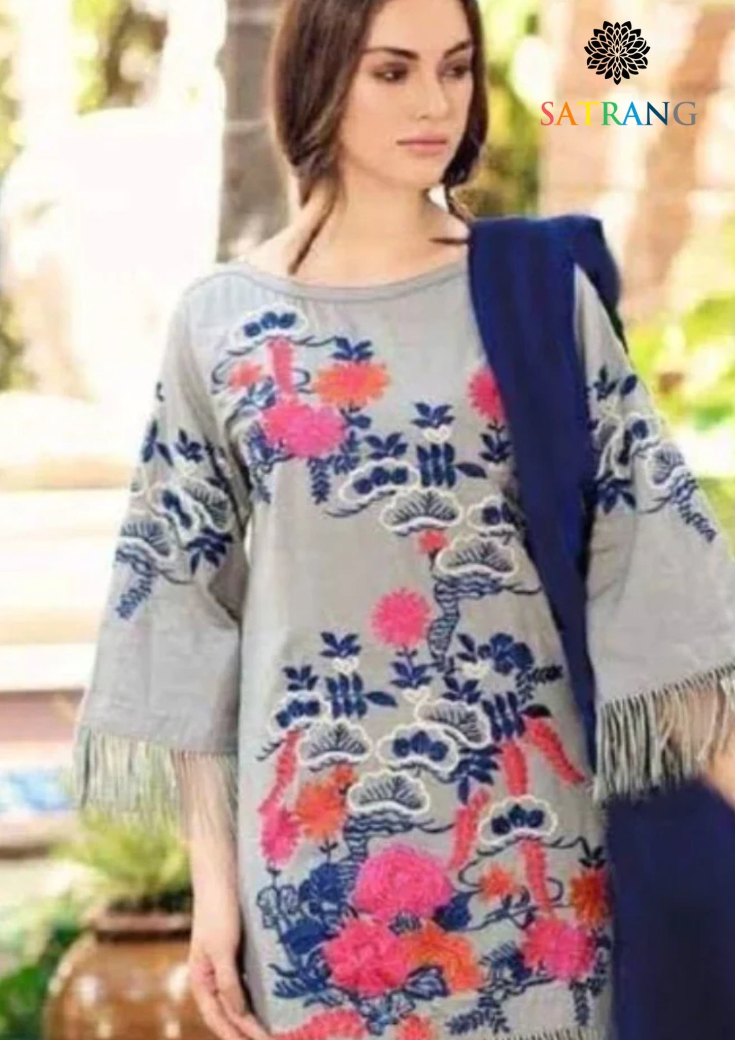 Winter Unstitched 3PCs Embroidered Khaddar Dress With Bambal Wool Shawl SR-661