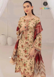 Winter Unstitched 3PCs Digital Printed Karandi Dress With Digital Printed Karandi Shawl SR-662