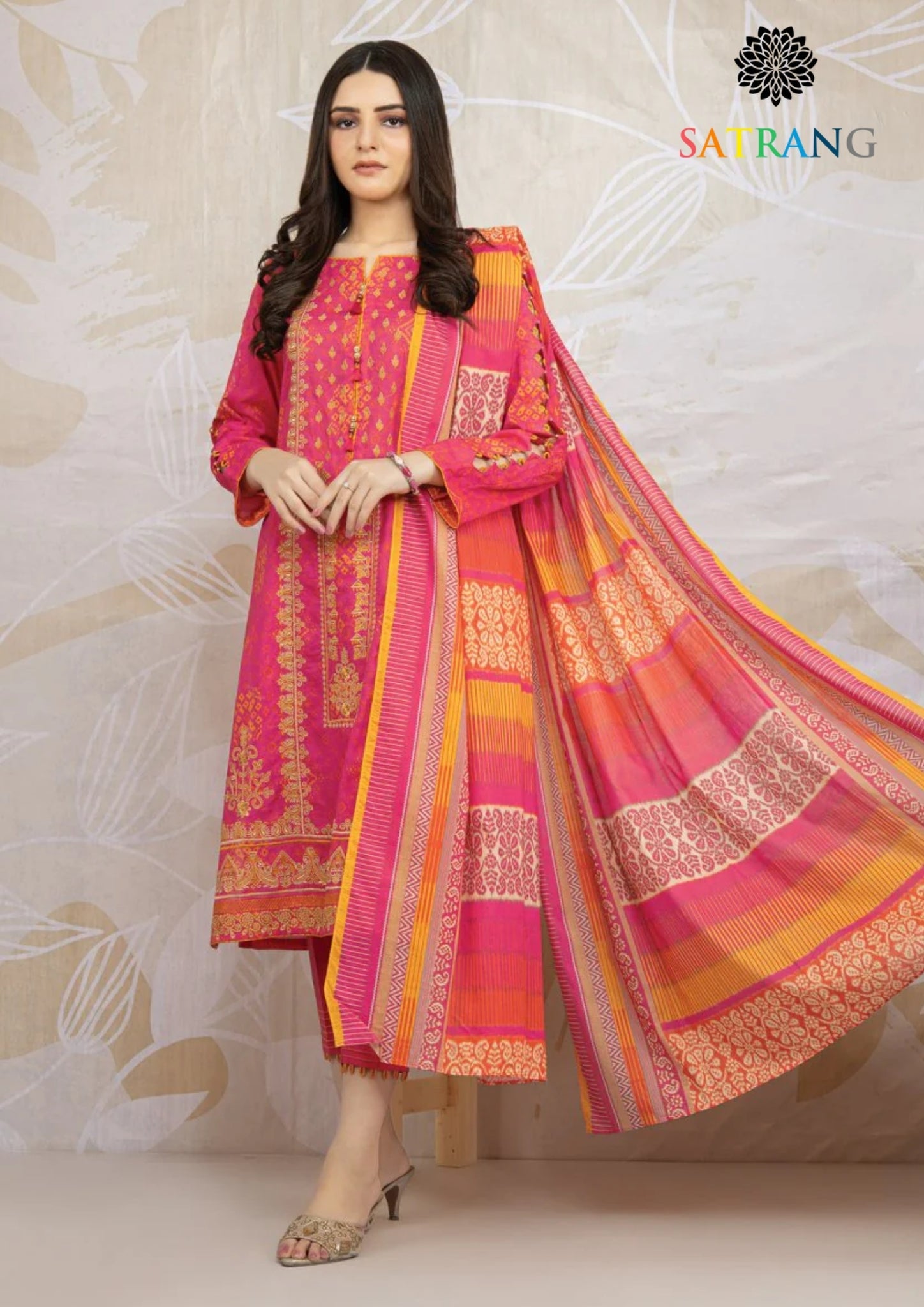 Winter Unstitched 3PCs Digital Printed Karandi Dress With Digital Printed Karandi Shawl SR-665