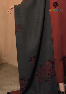 Winter Unstitched 3PCs Digital Printed Dhanak Dress With Digital Printed Dhanak Shawl SR-666