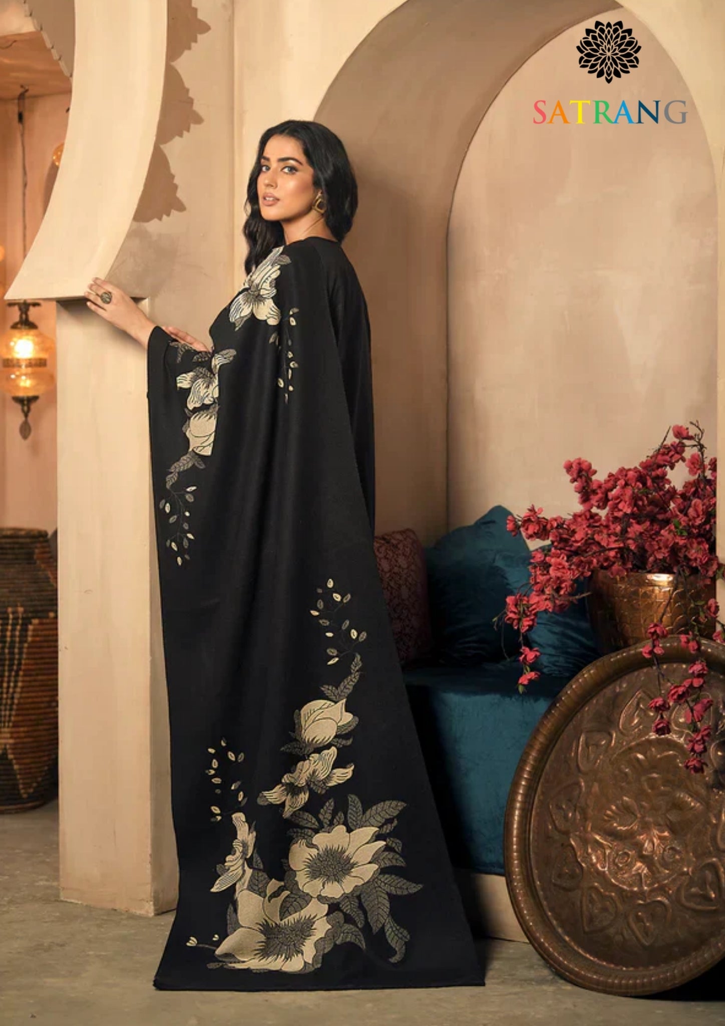 Winter Unstitched 3PCs Embroidered Dhanak Dress With Digital Printed Karandi Shawl SR-667