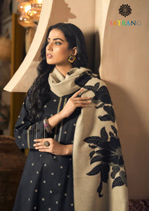 Winter Unstitched 3PCs Embroidered Dhanak Dress With Digital Printed Karandi Shawl SR-667