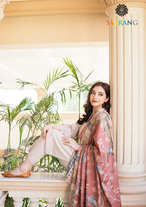 Winter Unstitched 3PCs Embroidered Dhanak Dress With Digital Printed Karandi Shawl SR-677