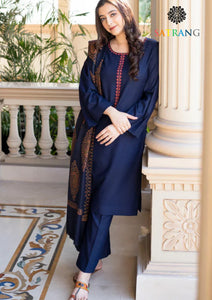 Winter Unstitched 3PCs Embroidered Dhanak Dress With Digital Printed Karandi Shawl SR-668