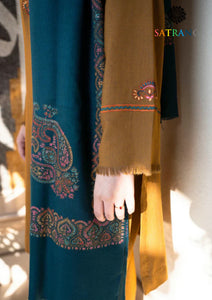 Winter Unstitched 3PCs Embroidered Dhanak Dress With Digital Printed Karandi Shawl SR-669