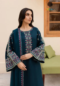 Winter Unstitched 3PCs Embroidered Dhanak Dress With Embroidered Chiffon Dupatta SR-671
