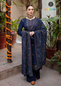 Winter Unstitched 3PCs Heavy Embroidered Dhanak Dress With Heavy Embroidered Dhanak Shawl SR-672