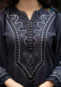 Winter Unstitched 3PCs Embroidered Dhanak Dress With Embroidered Dhanak Shawl SR-673