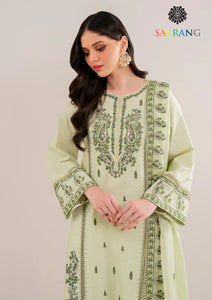 Winter Unstitched 3PCs Embroidered Dhanak Dress With Embroidered Dhanak Shawl SR-674