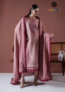 Winter Unstitched 3PCs Embroidered Dhanak Dress With Embroidered Dhanak Shawl SR-675