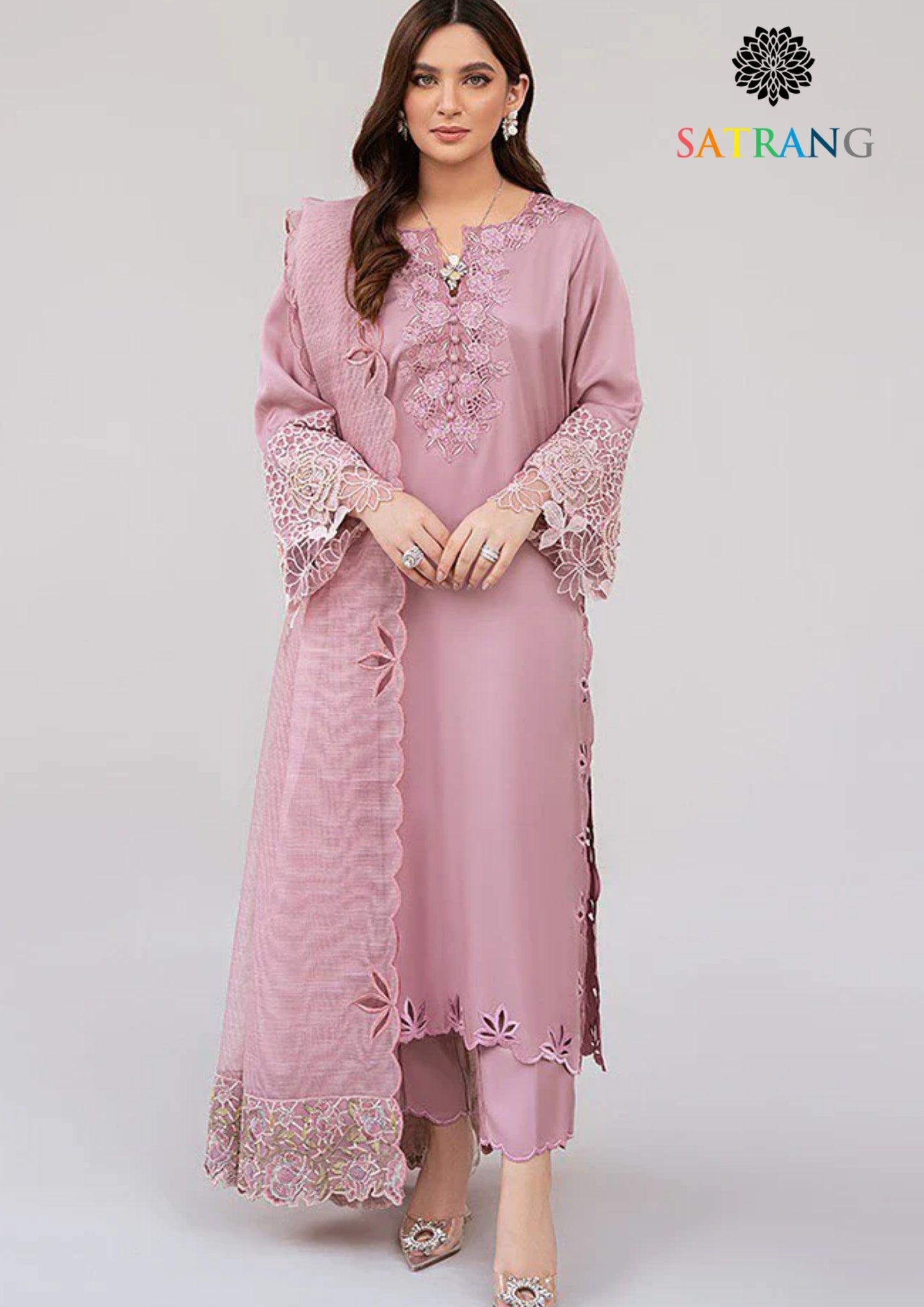 Winter Unstitched 3PCs Embroidered Khaddar Dress With Embroidered Monar Dupatta SR-680