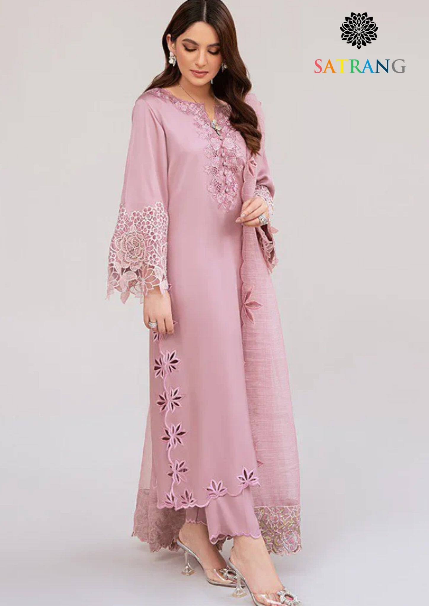 Winter Unstitched 3PCs Embroidered Khaddar Dress With Embroidered Monar Dupatta SR-680