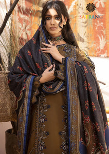 Winter Unstitched 3PCs Embroidered Dhanak Dress With Digital Printed Karandi Shawl SR-682