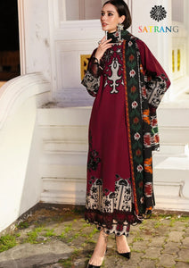 Winter Unstitched 3PCs Digital Printed Karandi Dress With Digital Printed Karandi Shawl SR-684