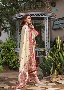 Winter Unstitched 3PCs Embroidered Dhanak Dress With Embroidered Dhanak Shawl SR-686