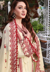 Winter Unstitched 3PCs Embroidered Dhanak Dress With Embroidered Dhanak Shawl SR-686